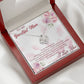TO MY BEAUTIFUL MOM, LOVE KNOT NECKLACE FOR MOM, NECKLACE WITH MESSAGE CARD, BIRTHDAY, MOTHER'S DAY GIFT FOR HER