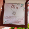 TO MY MOM YOU ARE MY IDOL, LOVE KNOT NECKLACE FOR MOM, NECKLACE WITH MESSAGE CARD, BIRTHDAY, MOTHER'S DAY GIFT FOR HER