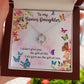 TO MY BONUS DAUGHTER, LOVE KNOT NECKLACE WITH MESSAGE CARD, BIRTHDAY AND DAUGHTERS DAY GIFT FOR HER