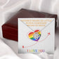 I LOVE YOU, LOVE KNOT NECKLACE FOR SOULMATE, FOR YOUR LGBTQ PARTNER, WITH MESSAGE CARD, PRIDE NECKLACE,