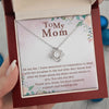 TO MY MOM YOU ARE MY IDOL, LOVE KNOT NECKLACE FOR MOM, NECKLACE WITH MESSAGE CARD, BIRTHDAY, MOTHER'S DAY GIFT FOR HER