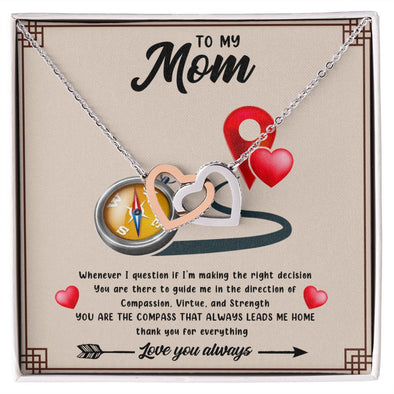 The Perfect Gift for Mom: Interlocking Hearts Necklace with Message Card from Daughter/Son