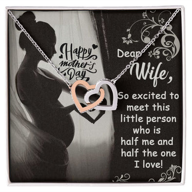 HAPPY MOTHER'S DAY, Interlocking Hearts Necklace WITH MESSAGE CARD FOR HER, MOTHER'S DAY GIFT, FORM SON/DAUGHTER