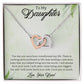 TO MY DAUGHTER, INTERLOCKING HEART NECKLACE, UNIQUE GIFT WITH MESSAGE CARD, BIRTHDAY AND DAUGHTER'S DAY GIFT FOR HER