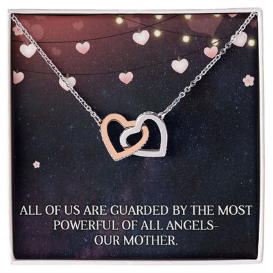 DEAR MOM, INTERLOCKING HEART NECKLACE FOR MOM, NECKLACE WITH MESSAGE CARD, BIRTHDAY, MOTHER'S DAY GIFT FOR HER