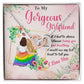 MY GORGEOUS GIRLFRIEND, INTERLOCKING HEART NECKLACE FOR LOVELY SOULMATE, FOR YOUR LGBTQ PARTNER, WITH MESSAGE CARD, PRIDE NECKLACE,