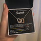 TO MY GORGEOUS SOULMATE I LOVE YOU, INTERLOCKING HEART NECKLACE, FOR COUPLES, BIRTHDAY GIFT FOR HER, NECKLACE WITH MESSAGE CARD