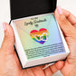 Interlocking Heart Necklace For Soulmate, For Your LGBTQ Partner, With Message Card, Pride Necklace,