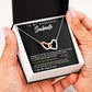 TO MY GORGEOUS SOULMATE I LOVE YOU, INTERLOCKING HEART NECKLACE, FOR COUPLES, BIRTHDAY GIFT FOR HER, NECKLACE WITH MESSAGE CARD