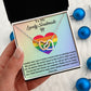 Interlocking Heart Necklace For Soulmate, For Your LGBTQ Partner, With Message Card, Pride Necklace,