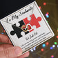 TO MY SOULMATE WE JUST FIT, INTERLOCKING HEART NECKLACE, FOR COUPLES, BIRTHDAY GIFT FOR HER, NECKLACE WITH MESSAGE CARD