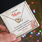 TO MY LOVING MOM, INTERLOCKING HEART NECKLACE FOR MOM, NECKLACE WITH MESSAGE CARD, BIRTHDAY, MOTHER'S DAY GIFT FOR HER