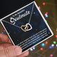 TO MY BEAUTIFUL SOULMATE, INTERLOCKING HEART NECKLACE, FOR COUPLES, BIRTHDAY GIFT FOR HER, NECKLACE WITH MESSAGE CARD