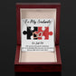 TO MY SOULMATE WE JUST FIT, INTERLOCKING HEART NECKLACE, FOR COUPLES, BIRTHDAY GIFT FOR HER, NECKLACE WITH MESSAGE CARD