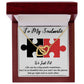 TO MY SOULMATE WE JUST FIT, INTERLOCKING HEART NECKLACE, FOR COUPLES, BIRTHDAY GIFT FOR HER, NECKLACE WITH MESSAGE CARD