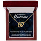 TO MY BEAUTIFUL SOULMATE, INTERLOCKING HEART NECKLACE, FOR COUPLES, BIRTHDAY GIFT FOR HER, NECKLACE WITH MESSAGE CARD