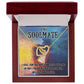 TO MY SOULMATE, INTERLOCKING HEART NECKLACE, FOR COUPLES, BIRTHDAY GIFT FOR HER, NECKLACE WITH MESSAGE CARD