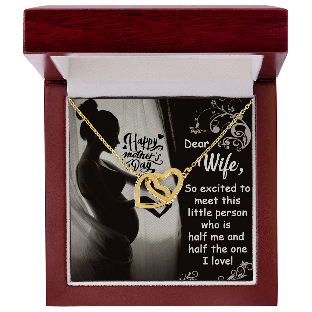 HAPPY MOTHER'S DAY, Interlocking Hearts Necklace WITH MESSAGE CARD FOR HER, MOTHER'S DAY GIFT, FORM SON/DAUGHTER