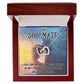 TO MY SOULMATE, INTERLOCKING HEART NECKLACE, FOR COUPLES, BIRTHDAY GIFT FOR HER, NECKLACE WITH MESSAGE CARD