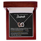 TO MY GORGEOUS SOULMATE I LOVE YOU, INTERLOCKING HEART NECKLACE, FOR COUPLES, BIRTHDAY GIFT FOR HER, NECKLACE WITH MESSAGE CARD