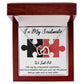TO MY SOULMATE WE JUST FIT, INTERLOCKING HEART NECKLACE, FOR COUPLES, BIRTHDAY GIFT FOR HER, NECKLACE WITH MESSAGE CARD