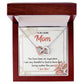 TO MY LOVING MOM, INTERLOCKING HEART NECKLACE FOR MOM, NECKLACE WITH MESSAGE CARD, BIRTHDAY, MOTHER'S DAY GIFT FOR HER
