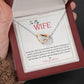 To My Wife I Love You Forever, Interlocking Hearts Necklace, For Wife With Message Card, Birthday, Valentine's Day Gift For Her