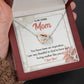TO MY LOVING MOM, INTERLOCKING HEART NECKLACE FOR MOM, NECKLACE WITH MESSAGE CARD, BIRTHDAY, MOTHER'S DAY GIFT FOR HER