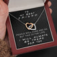 I WILL ALWAYS BE THERE FOR YOU, INTERLOCKING HEART NECKLACE WITH MESSAGE CARD, FOR SISTERS, FRIENDS, BFF, BIRTHDAY, FRIENDSHIP DAY GIFT FOR HER