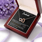 TO MY GORGEOUS SOULMATE I LOVE YOU, INTERLOCKING HEART NECKLACE, FOR COUPLES, BIRTHDAY GIFT FOR HER, NECKLACE WITH MESSAGE CARD