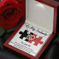 TO MY SOULMATE WE JUST FIT, INTERLOCKING HEART NECKLACE, FOR COUPLES, BIRTHDAY GIFT FOR HER, NECKLACE WITH MESSAGE CARD