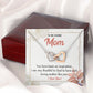 TO MY LOVING MOM, INTERLOCKING HEART NECKLACE FOR MOM, NECKLACE WITH MESSAGE CARD, BIRTHDAY, MOTHER'S DAY GIFT FOR HER
