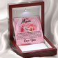 To My Beautiful Mom, Interlocking Hearts Necklace with Special Message Card - Perfect Birthday Gift from Daughter/Son