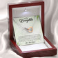TO MY DAUGHTER, INTERLOCKING HEART NECKLACE, UNIQUE GIFT WITH MESSAGE CARD, BIRTHDAY AND DAUGHTER'S DAY GIFT FOR HER