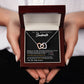 TO MY GORGEOUS SOULMATE I LOVE YOU, INTERLOCKING HEART NECKLACE, FOR COUPLES, BIRTHDAY GIFT FOR HER, NECKLACE WITH MESSAGE CARD