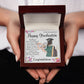 TO MY AMAZING SISTER, INTERLOCKING HEART NECKLACE FOR YOUR SISTER ON HER GRADUATION, CONGRATULATION GIFT FOR HER
