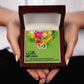 HAPPY EASTER, INTERLOCKING HEART NECKLACE WITH MESSAGE CARD, EASTER DAY GIFT FOR FAMILY AND FRIENDS