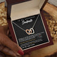 TO MY GORGEOUS SOULMATE I LOVE YOU, INTERLOCKING HEART NECKLACE, FOR COUPLES, BIRTHDAY GIFT FOR HER, NECKLACE WITH MESSAGE CARD