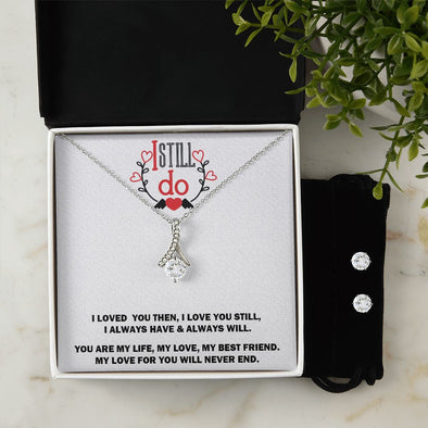 Alluring Beauty Necklace, I Still Do, Soulmate Necklace With Message Card, Birthday Gift For  Her