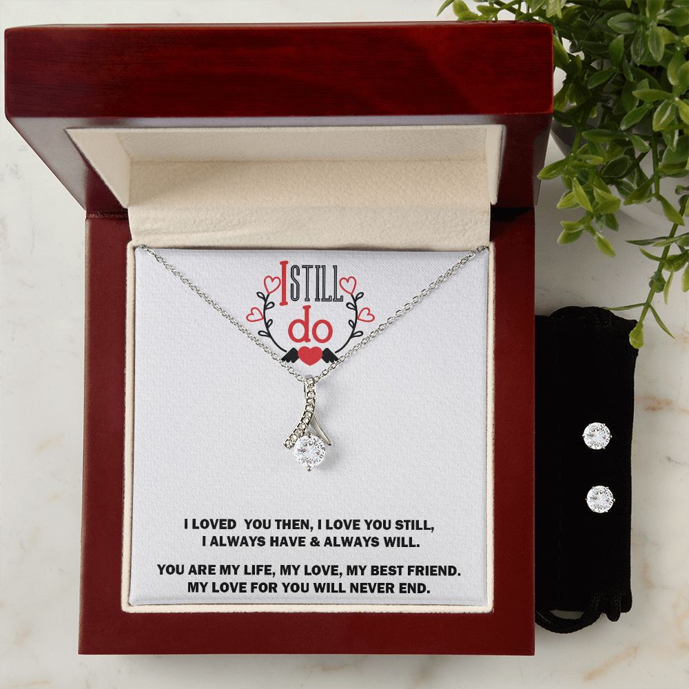 Alluring Beauty Necklace, I Still Do, Soulmate Necklace With Message Card, Birthday Gift For  Her