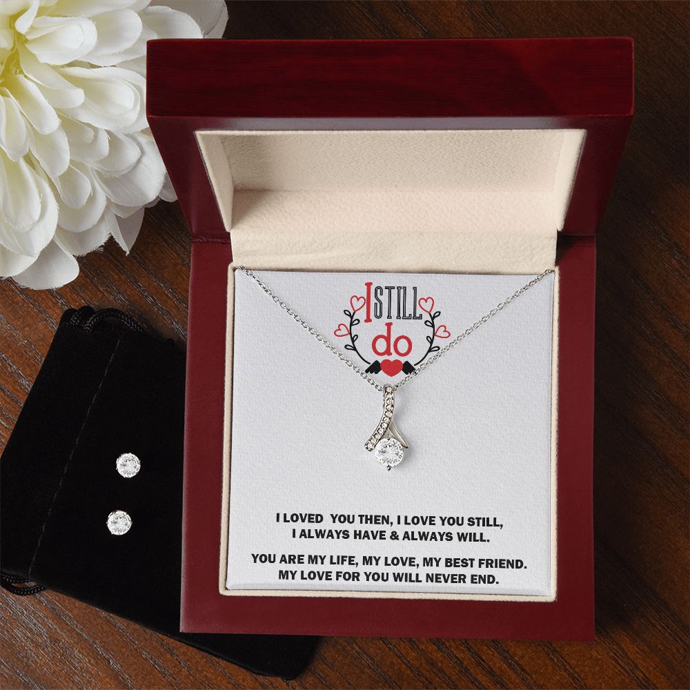 Alluring Beauty Necklace, I Still Do, Soulmate Necklace With Message Card, Birthday Gift For  Her