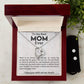 TO THE BEST MOM EVER, I LOVE YOU WITH ALL MY HEART, LOVE KNOT NECKLACE WITH MESSAGE CARD FOR MOM, BIRTHDAY, MOTHER'S DAY GIFT FOR HER