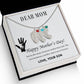 ENGRAVED BABY FEET WITH NAME AND BIRTHSTONE, NECKLACE GIFT FOR MOM WITH KIDS NAME, WITH MESSAGE CARD, BIRTHDAY/ MOTHER'S DAY GIFT FOR MOM FROM SON