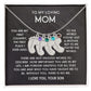 ENGRAVED BABY FEET WITH NAME AND BIRTHSTONE, NECKLACE GIFT FOR MOM WITH KIDS NAME, WITH MESSAGE CARD, BIRTHDAY/ MOTHER'S DAY GIFT FOR MOM FROM SON