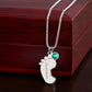 ENGRAVED BABY FEET WITH NAME AND BIRTHSTONE, NECKLACE GIFT FOR MOM WITH KIDS NAME, WITH MESSAGE CARD, BIRTHDAY/ MOTHER'S DAY GIFT FOR MOM FROM SON/DAUGHTER