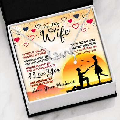 To My Wife You Make Me Laugh Love Scripted Necklace, Gift For Her, Present For Birthday, Anniversary, Christmas, valentine's Day, Couple Jewelry, Necklace With Message Card, Gift From Husband, Gold/Silver Pendant