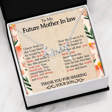 Future Mother In Law Necklace With Message Card, Infinity Heart Necklace, Mother Day Necklace, Ideas For Her, Mother in Law Gifts For Christmas, Scripted Love Necklace