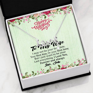 To My Wife, I Love You Forever And Always, Jewelry For Wife, Personalized Couple Pendant, Scripted Love Necklace, Gift For Her, Necklace For Girlfriend