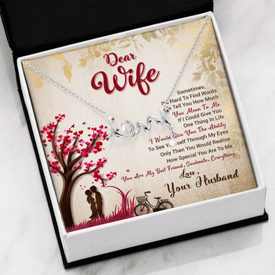 Birthday Gift For Wife, You Mean to Me Love Scripted Necklace, Gift For Her, Couple Gifts, Present For Valentine's Day, Anniversary, Christmas, Jewelry