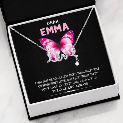 Dear Wife, I Just Want To Be Your Last Everything, Love You Forever And Always, Scripted Love Necklace With Message Card On Demand, Valentine’s Gift, Birthday